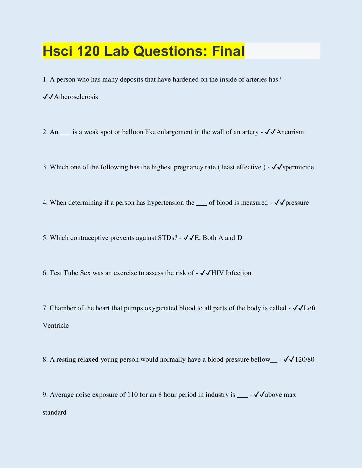 Preview image of Hsci 120 Lab Questions: Final document